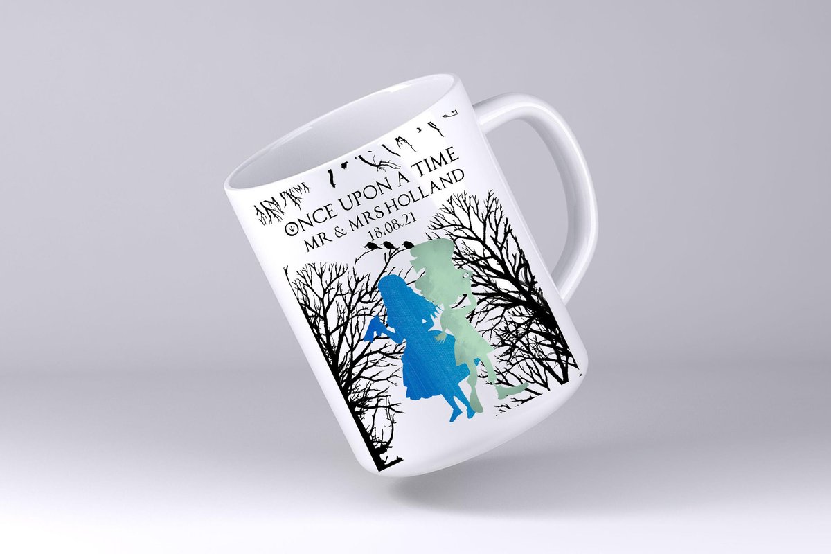 Alice and Mad Hatter Custom Mug Woodland Mug Coffee Tea Gift Kitchen Fairytale Wonderland Personalised Personalized Custom Gift Present
