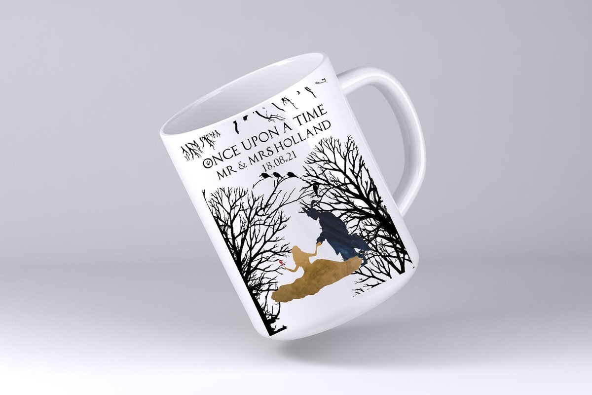 Beauty and the Beast Wedding Mug Custom Personalised Personalized Woodland Name Mother's Day Mum's Kitchen Gift Mug Cup Coffee Silhouette