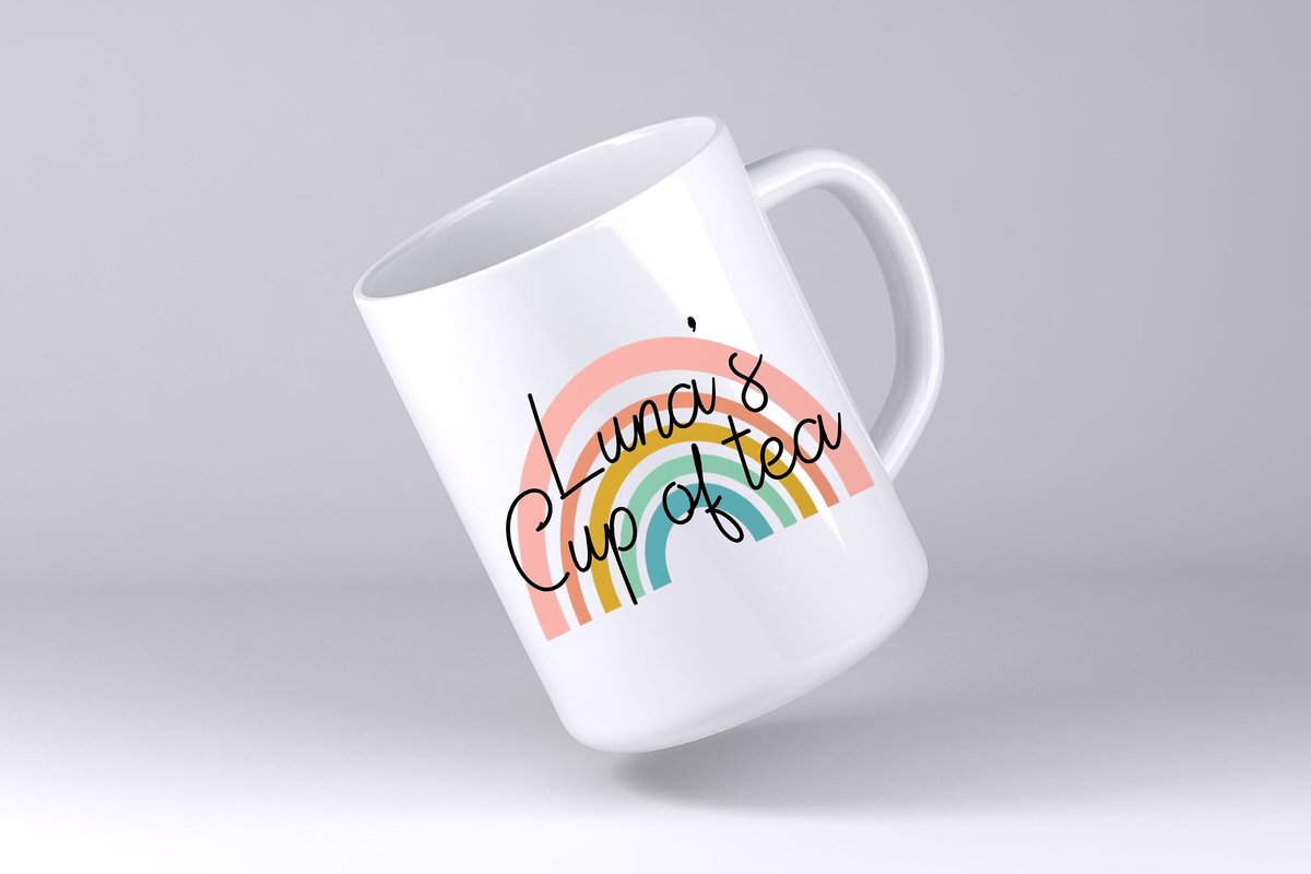Rainbow Mug Birthday Personalised Personalized Kids Mug Cup of Tea Daughter Gift Sister Kitchenware Coffee Tea Mug Kids Mug Toys Retro