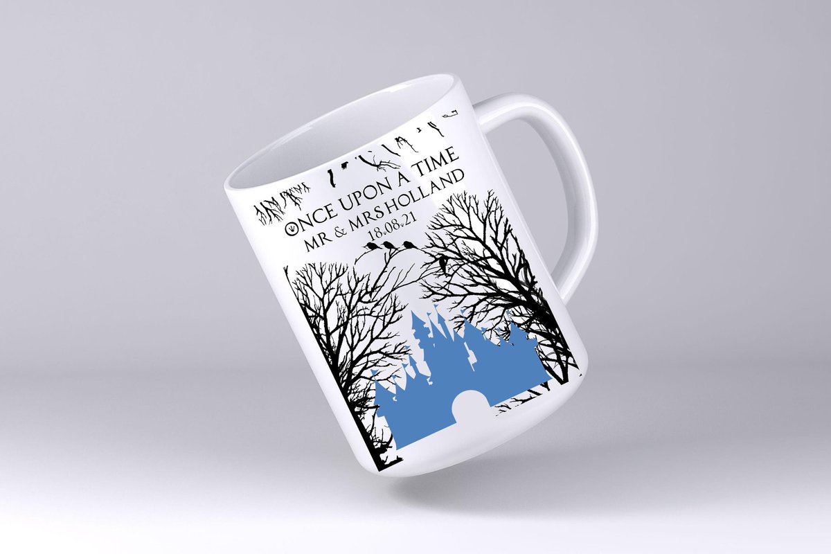 Fairytale Castle Wedding Mug Custom Personalised Personalized Woodland Mother Day Mum's Kitchen Mug Cup Coffee Tea Teacher Gift Silhouette