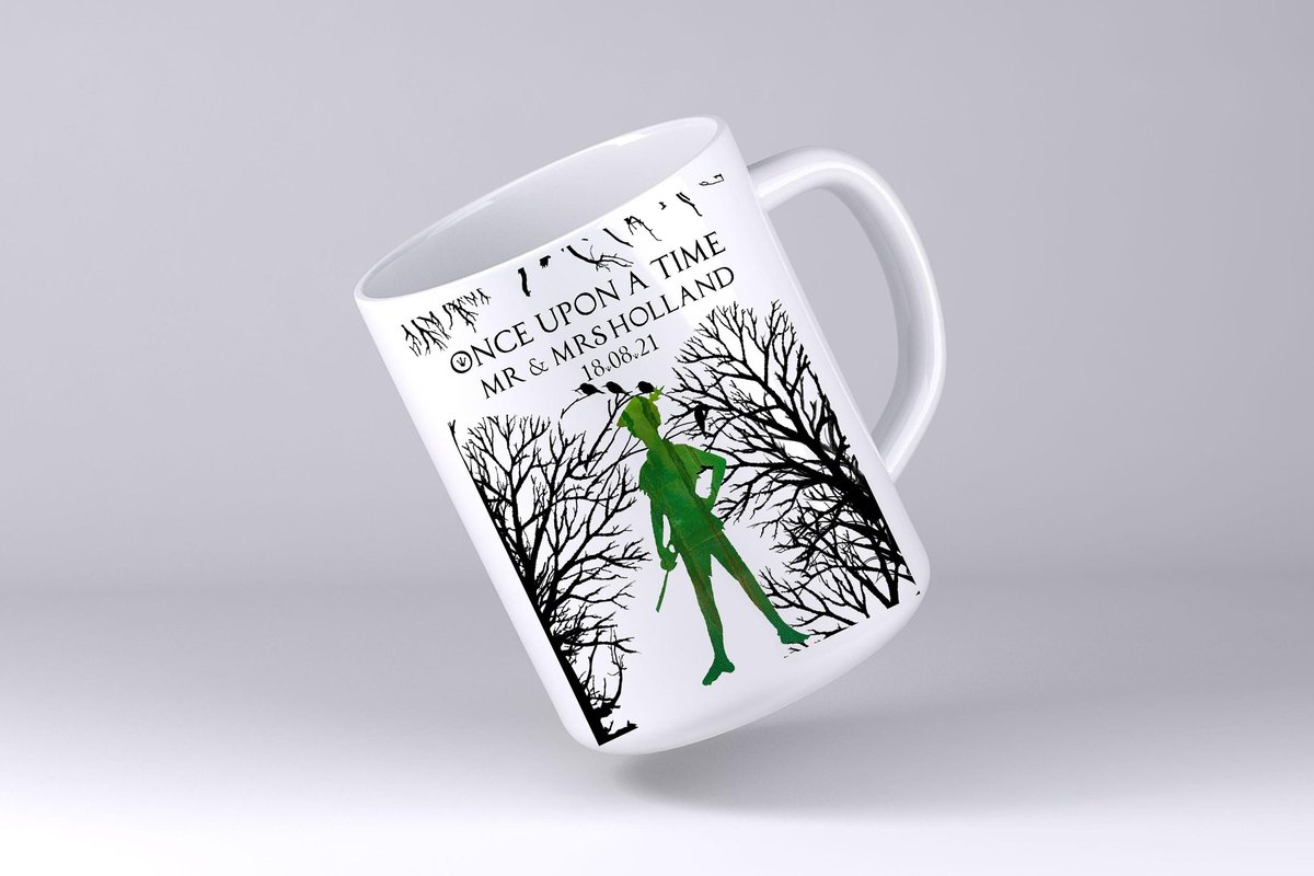 Peter Pan Mug Never Grow Up Custom Personalised Personalized Woodland Fathers Day Dad Kitchen Gift Mug Cup Coffee Tea Neverland Silhouette