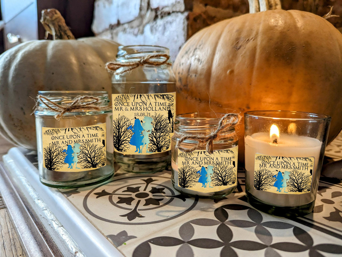 Alice in Wonderland Woodland Candle Fairytale Candle Home Favors Favours Custom Personalised Personalized Small, Medium, Large, Wax Fill