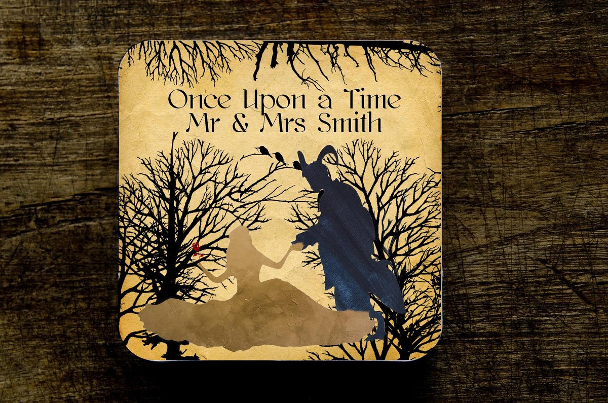 Beauty and the Beast Woodland Wedding Coasters Favours Favors Personalized Personalised Engagement Anniversary Birthday Gift Present Colour