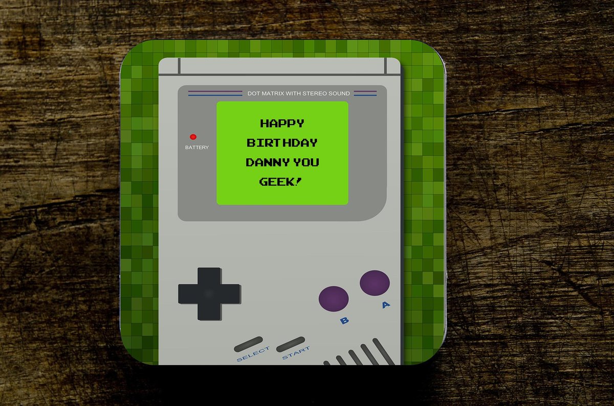 Gamer Gaming Name Birthday Coaster Personalised Personalized!Big Birthday Keepsake Nostalgia, Retro,Beer,Coffee, Tea Custom Dad Mum 30th