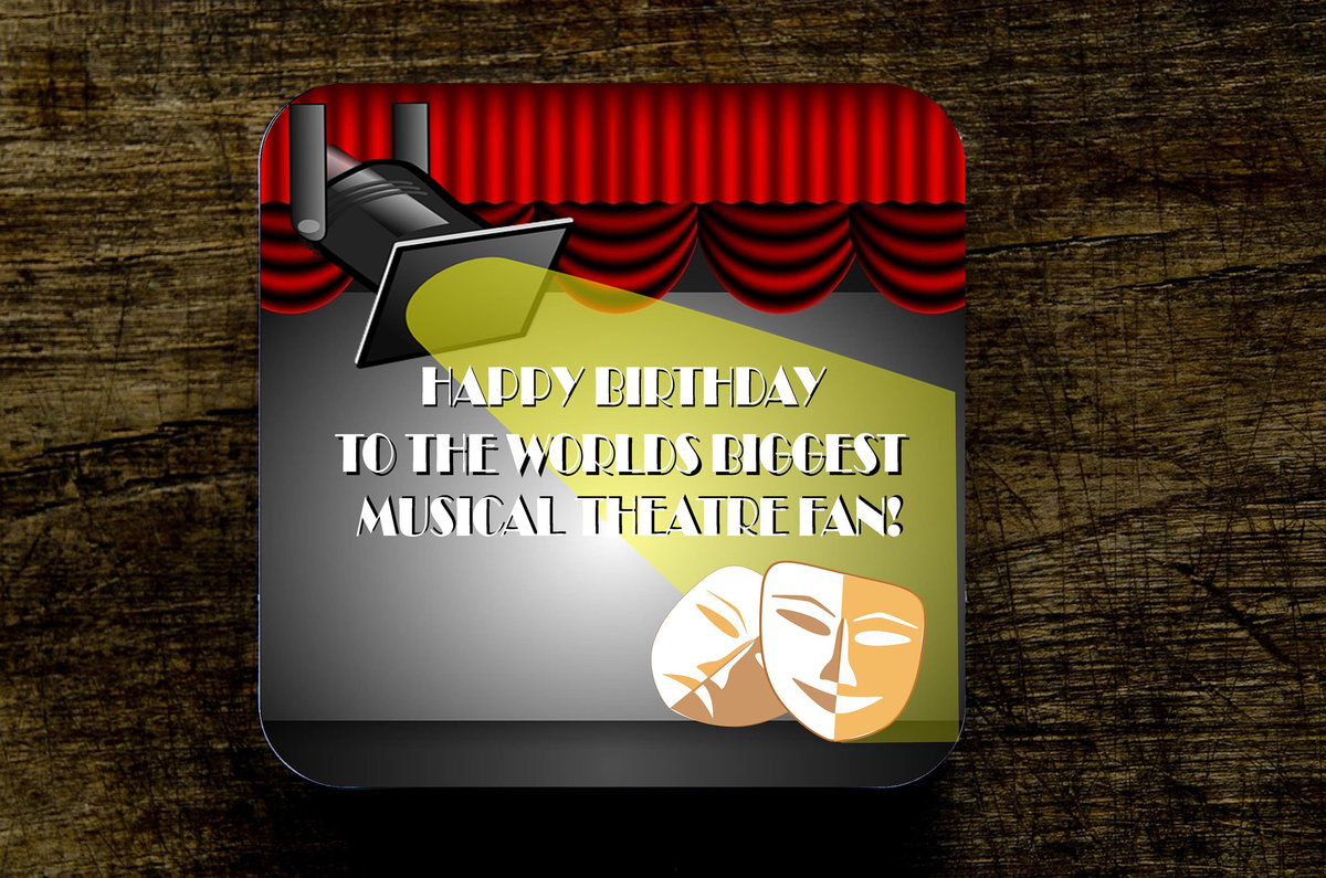 Theatre Gift Coaster Stage Actor Actress Performer Musical Theatre Drama Play Present GIft Cast and Crew Theatre Lover Theatre Themed Party