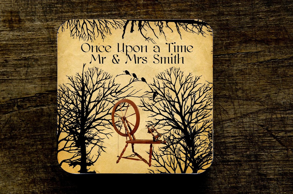 Sleeping Beauty Woodland Fairytale Wedding Coasters Favours Favors Personalized Personalised Engagement Anniversary Birthday Gift Present