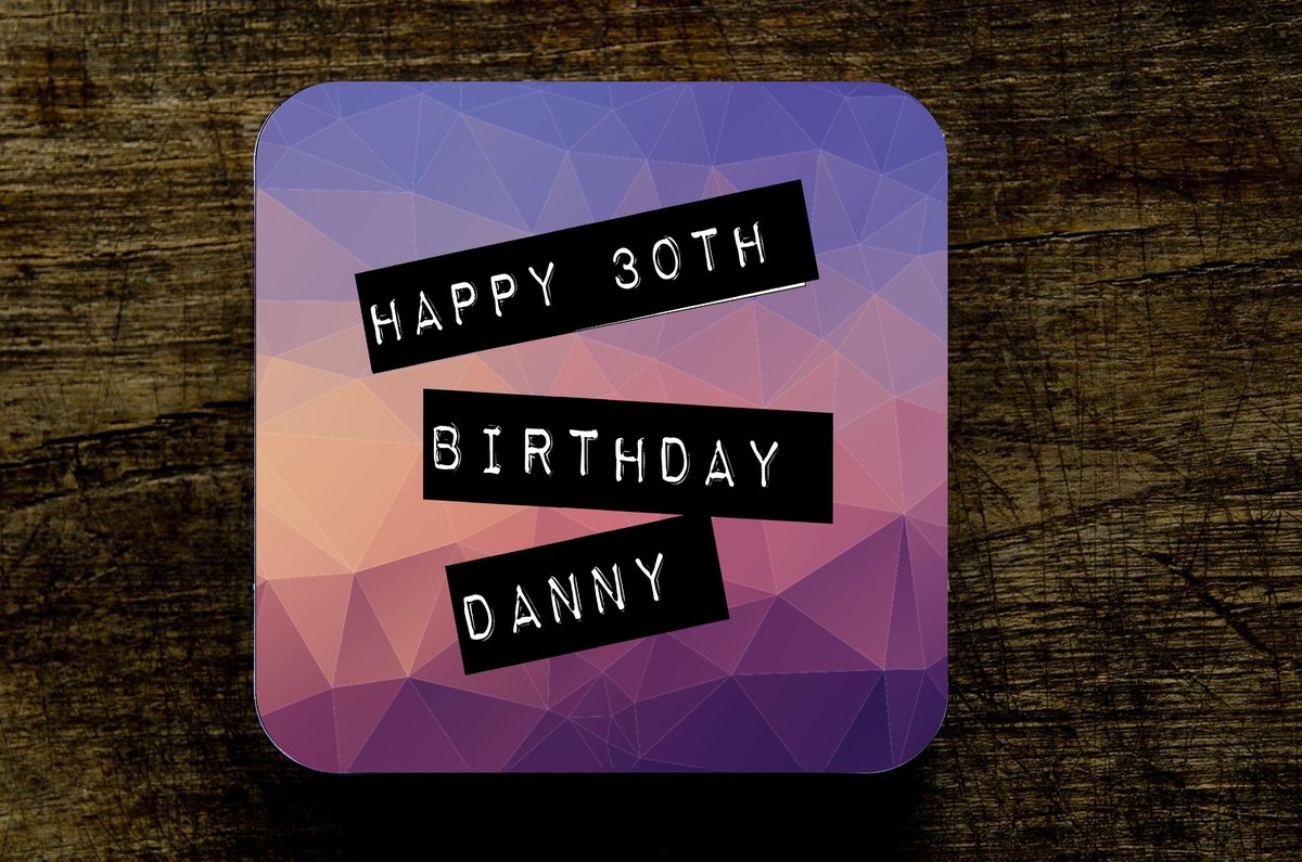 Geometric Birthday Coaster Gift Presenet 80s 90s Themed 21st 30th 40th 50th 60th 70th Personalized Personalised Custom Present Gift For