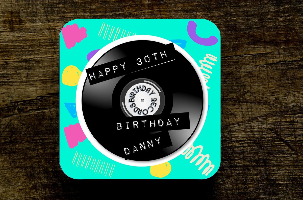 Record Coaster Personalised Personalized Custom Music Prop Gift Present Music Fan Coffee Tea Beer Gin Music DJ 80s 90s Themed Party