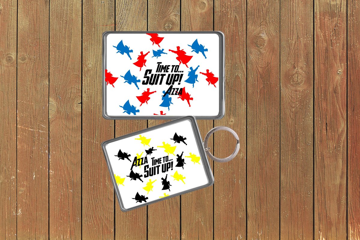 Superhero Suit Up Keychain Keyring Magnets Favours Favors Personalized Personalised Custom Will you be my Best Man, Groomsman, Usher Flyers