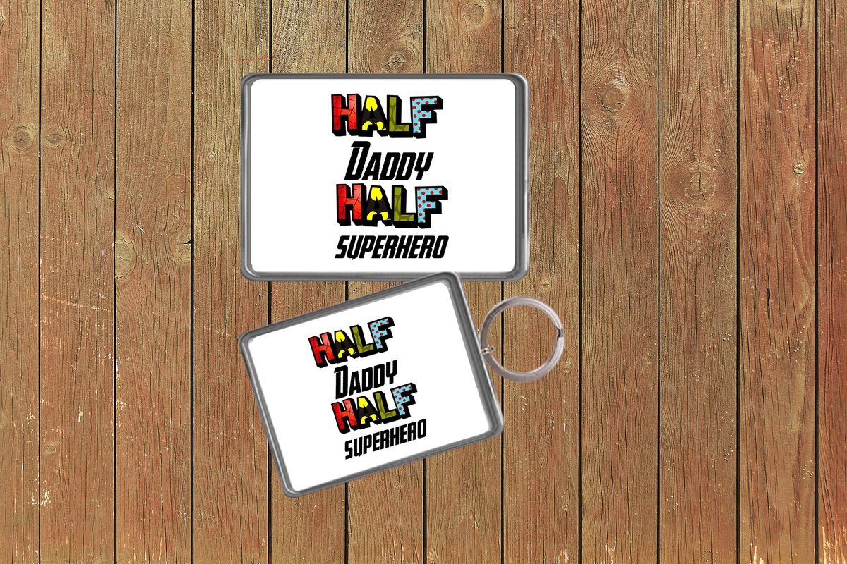 Half Daddy Half Superhero Keychain Keyring Magnets Favours Favors Personalized Personalised Father's Day Gift Mother's Day Gift Superhero