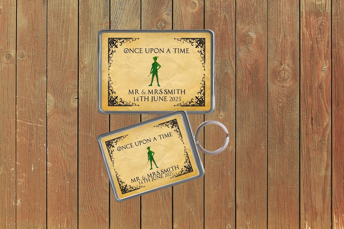 Peter Pan Fairytale Wedding Keychain Keyring Magnets Favours Favors Personalized Personalised Custom Brithday Fairytale Wedding Neverland