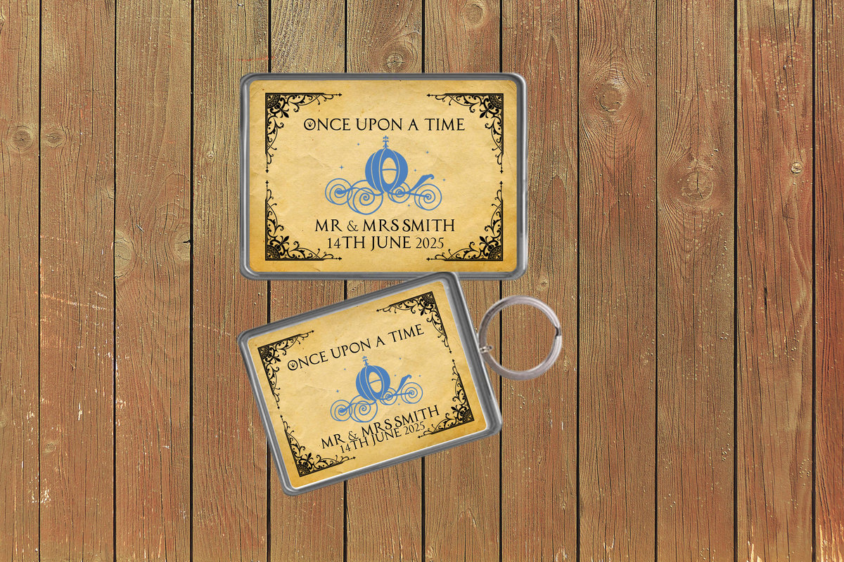 Cinderella Carriage Fairytale Wedding Keychain Keyring Magnets Favours Favors Personalized Personalised Custom Brithday Fairytale Wedding