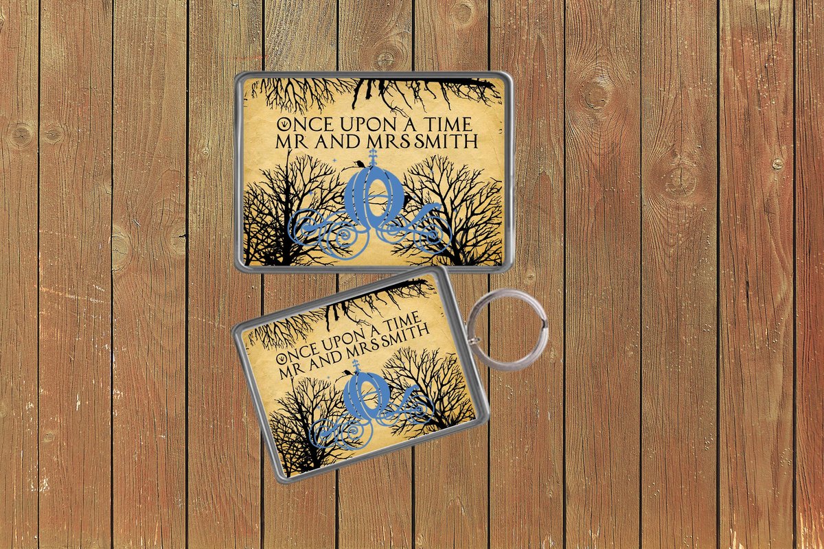 Cinderella Carriage Fairytale Wedding Keychain Keyring Magnets Favours Favors Personalized Personalised Custom Brithday Woodland