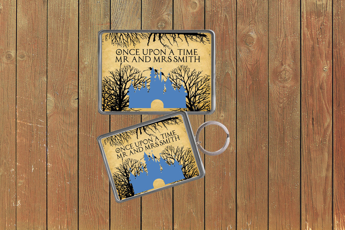 Fairytale Castle Wedding Keychain Keyring Magnets Favours Favors Personalized Personalised Custom Brithday Wedding Fairytale Woodland