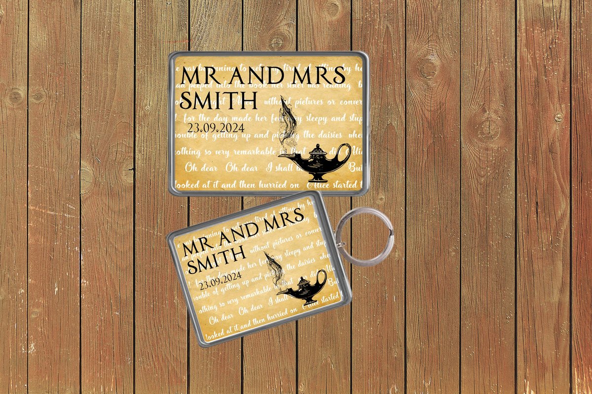 Aladdin Lamp Wedding Keychain Keyring Magnets Favours Favors Personalized Personalised Custom Brithday Wedding Fairytale Storybook