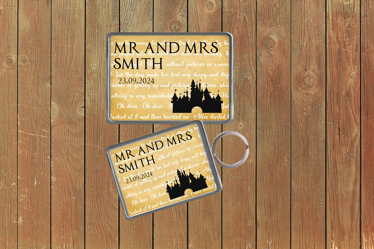 Fairytale Castle Wedding Keychain Keyring Magnets Favours Favors Personalized Personalised Custom Brithday Wedding Fairytale Storybook