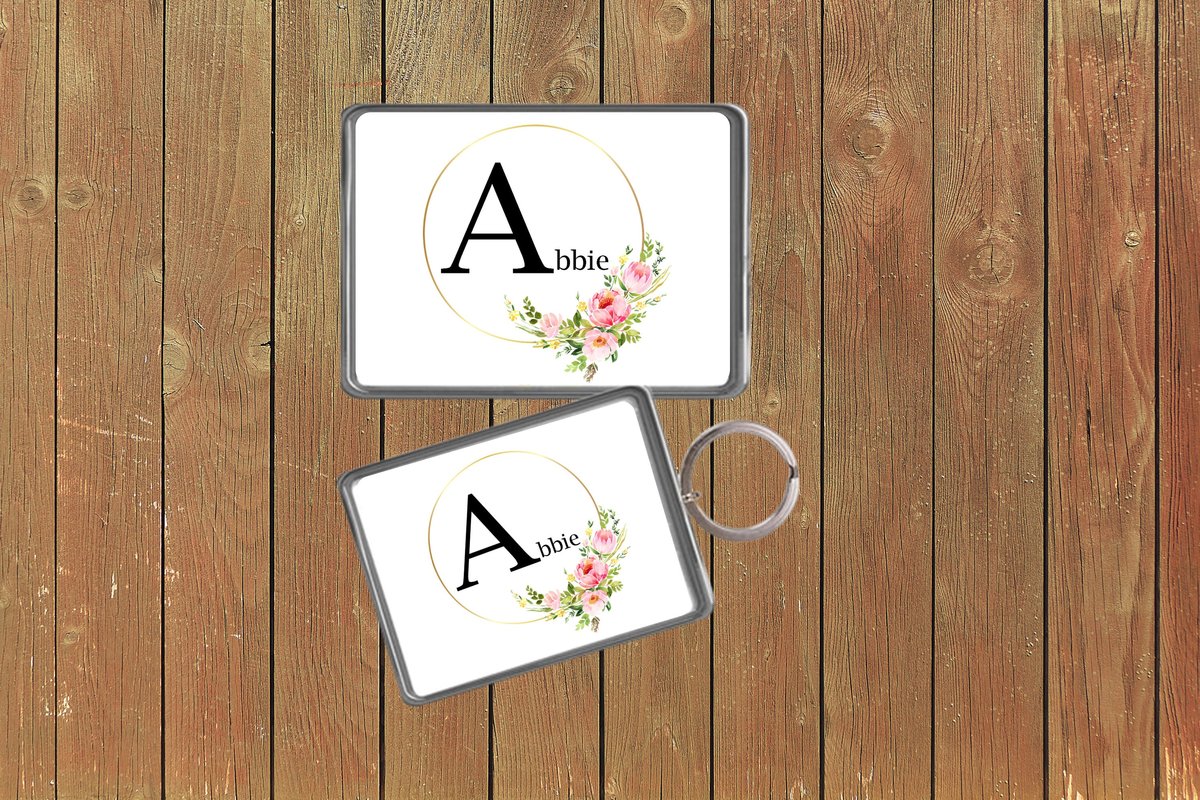 Flower Name Keychain Keyring Magnets Favours Favors Personalized Personalised Custom Brithday Wedding Birthday Mother's Day Mum Child's Key