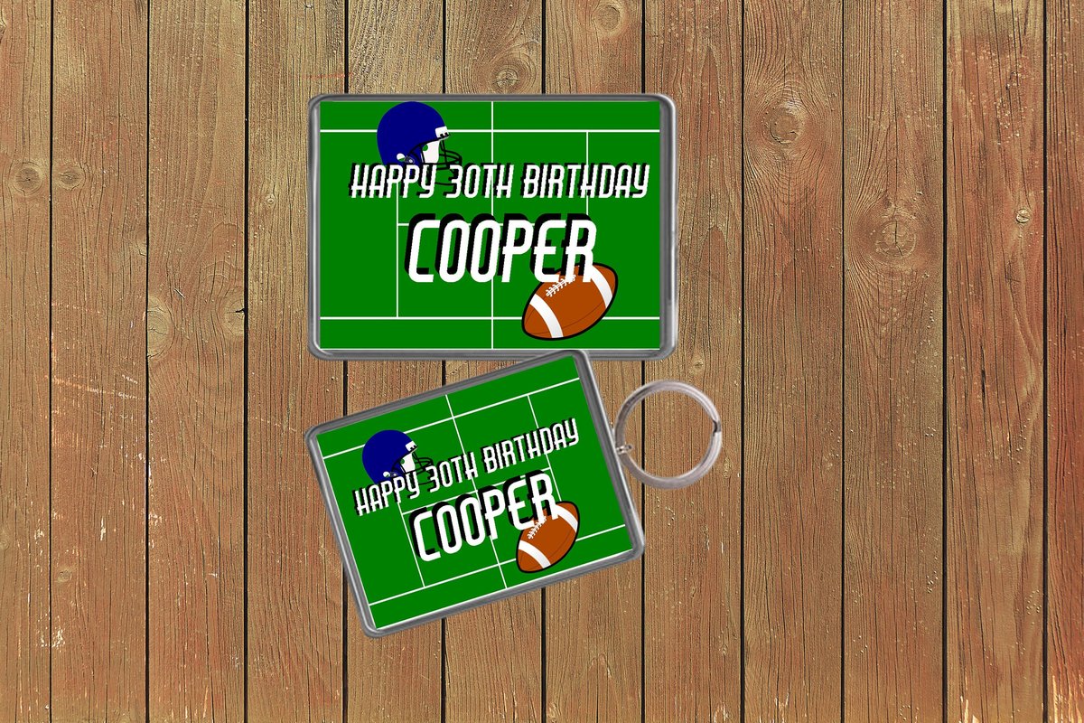 American Football Keychain  Keyring Magnets Favours Favors Personalized Personalised Custom Brithday Wedding Birthday Father's Day Dad Gift