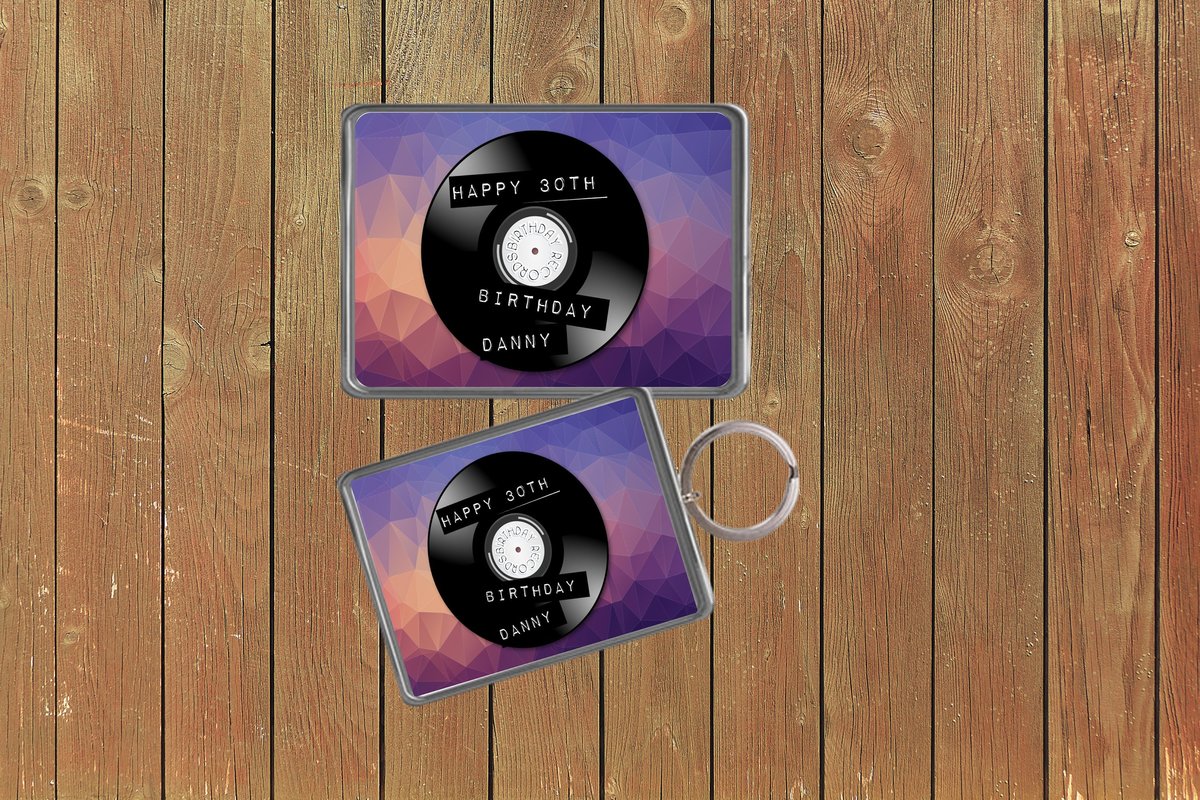 Music Record LP Birthday Keychain Keyring Magnets Favours Favors Personalized Personalised Custom Birthday Present Music Fan Vinyl Record