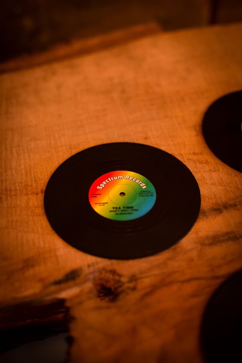Record Vinyl Coasters Pack of 4 and 8! Perfect gift for any Vinyl Fan Disk Jockey! Note Music Themed Vinyl Music Themed Pub Club Birthday