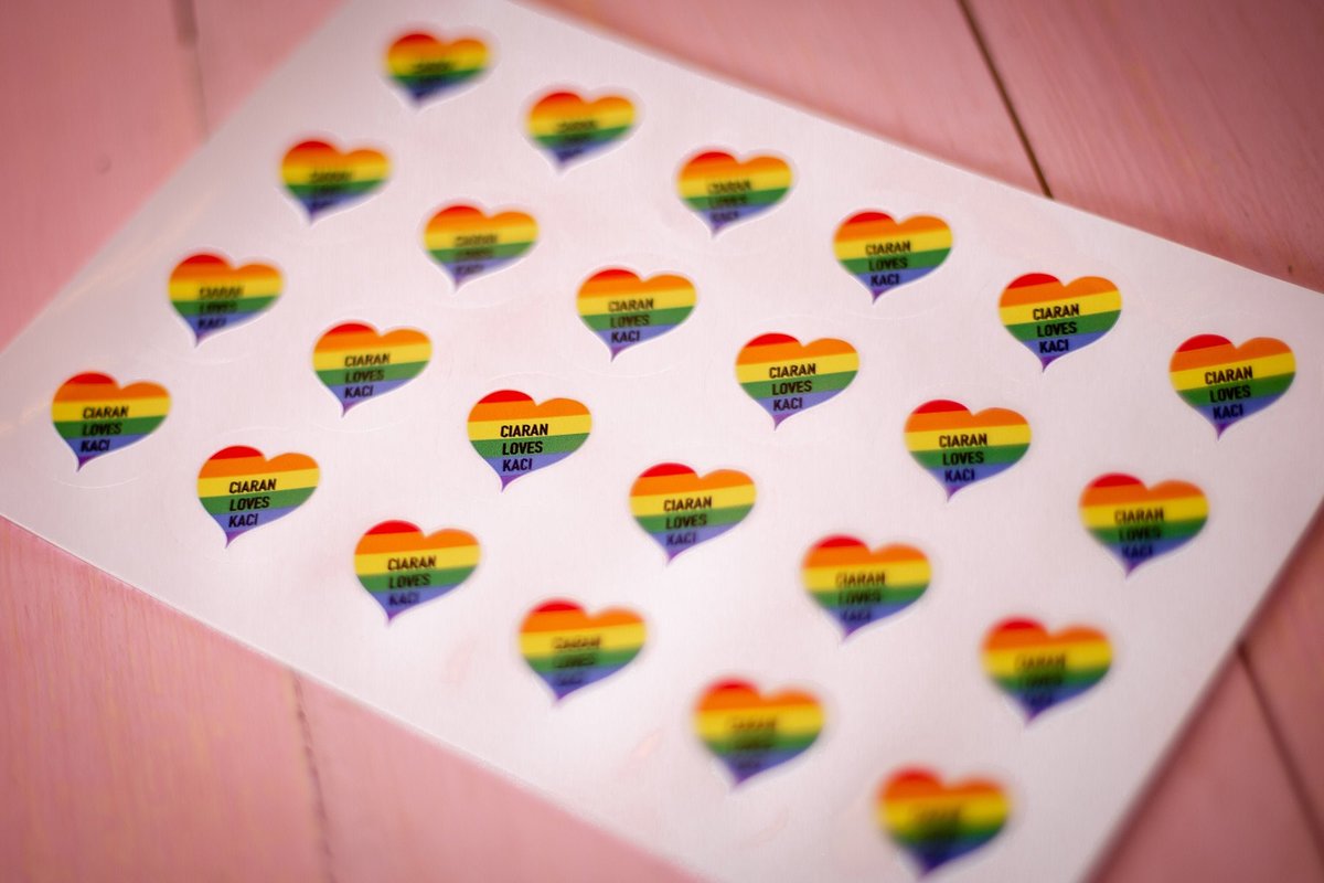 Rainbow 100 x Stickers Self adhesive Personalised Personalized Custom Labels Stickers Jars, Candles, Craft, Wedding, Logo, Gloss Finish
