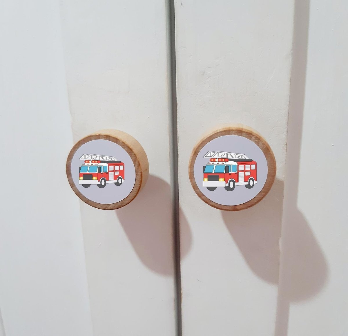 Fire Engine Wardrobe Handles Drawer Handles Knobs Perfect for Upcycling Wardrobe, Chest of Drawers, Door, Fire Truck, Boys Room, Vehicles
