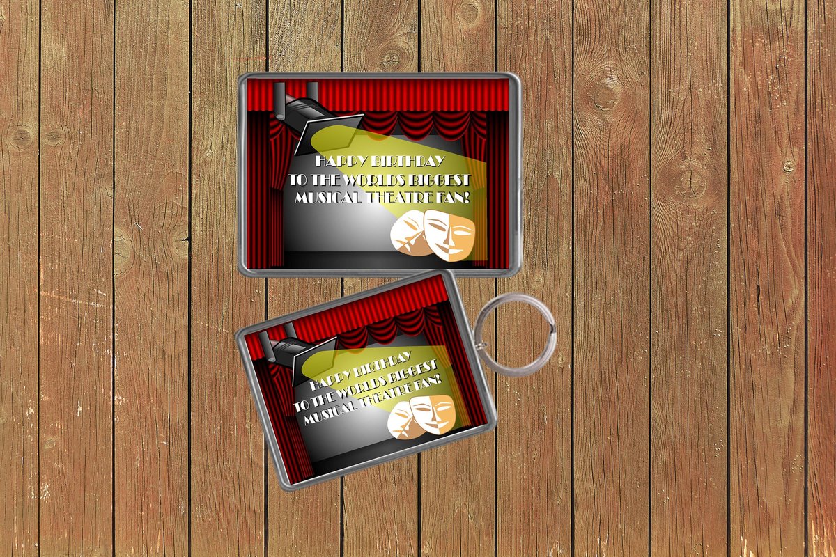 Theatre West End Broadway Birthday Keychain Keyring Magnets Favours Favors Personalized Personalised Custom Birthday Present Theatre Stage