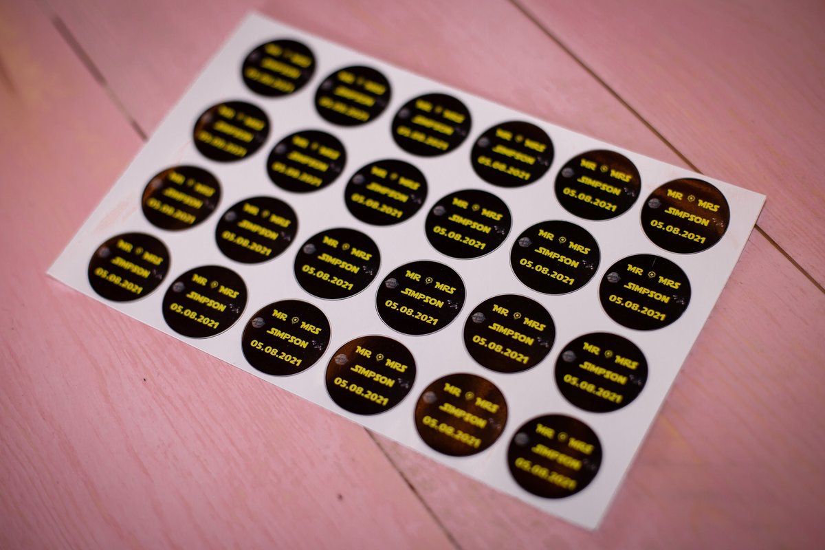 Space 100 x Stickers Self adhesive Personalised Personalized Custom Labels Stickers Jars, Candles, Craft, Wedding, Logo, Gloss Finish