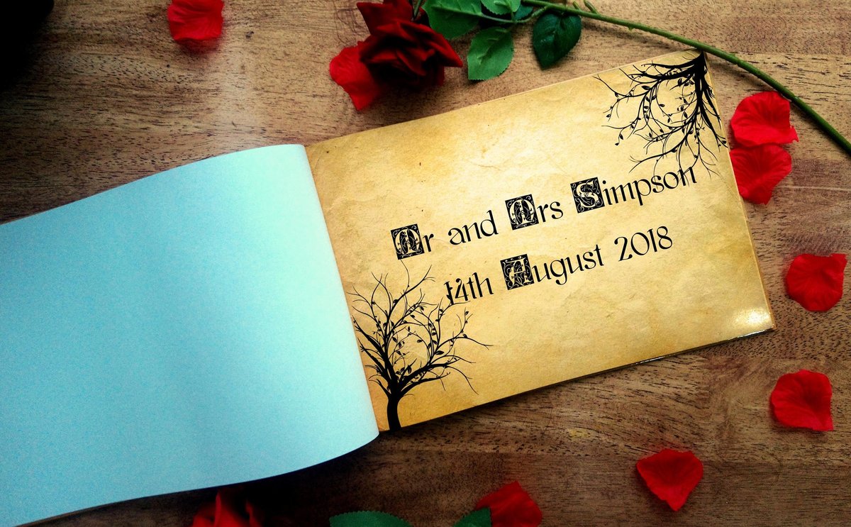 Beauty and the Beast Woodland Wedding Guestbook Enchanted Rose Personalised Personalized Perfect for French Fairytale Weddings Scrapbook