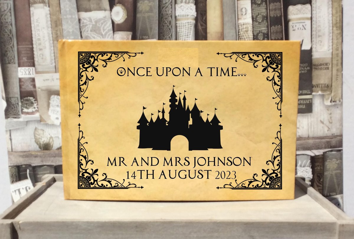 Fairytale Castle Wedding Black Guestbook Personalised Personalized Perfect for Woodland and Fairytale Wedding Scrapbook Album Custom Wedding