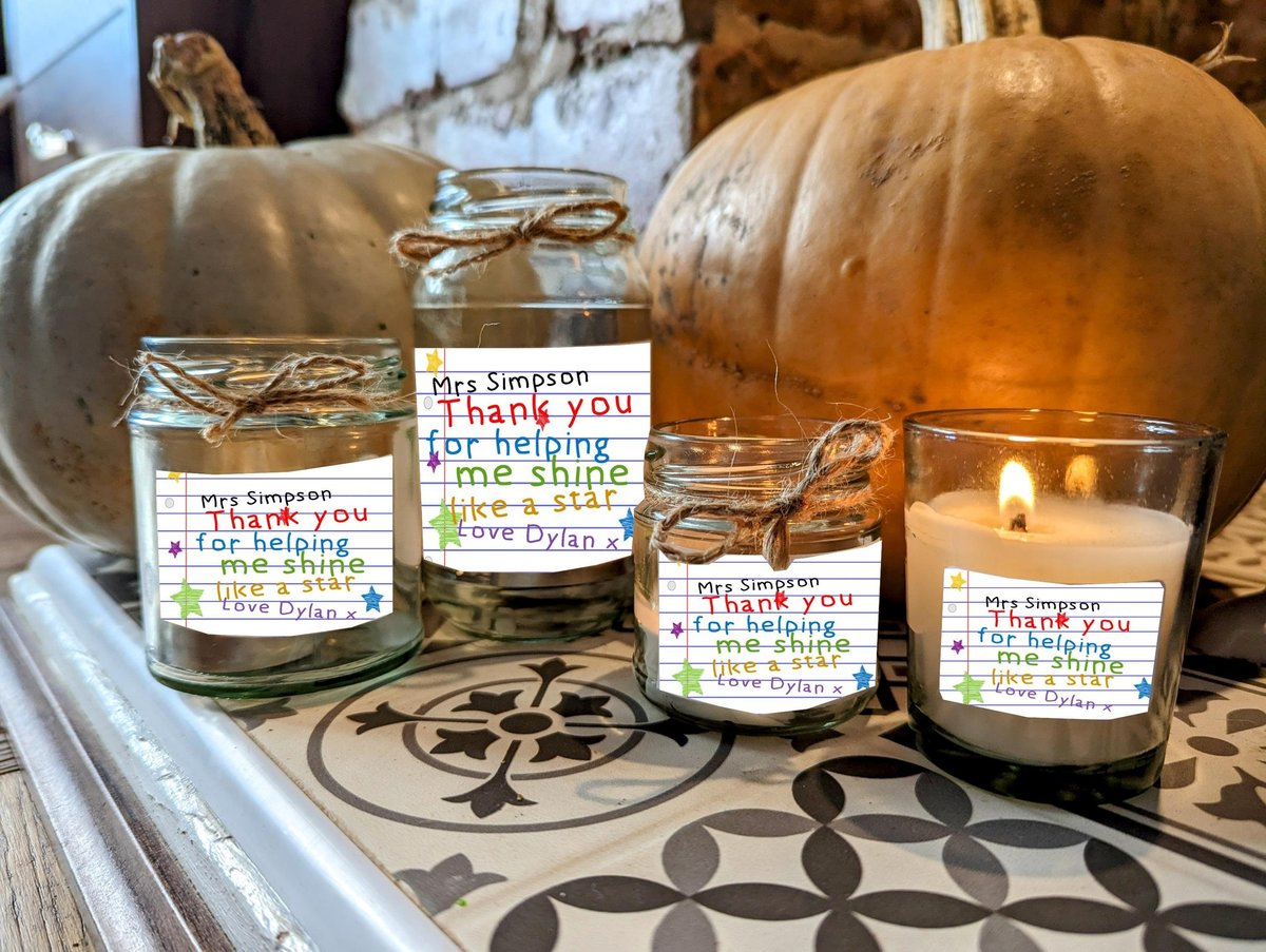 Thank you Teacher Teaching Assistant Candle Gift Present Favors Favours Custom Personalised Personalized Small, Medium, Large, Wax School