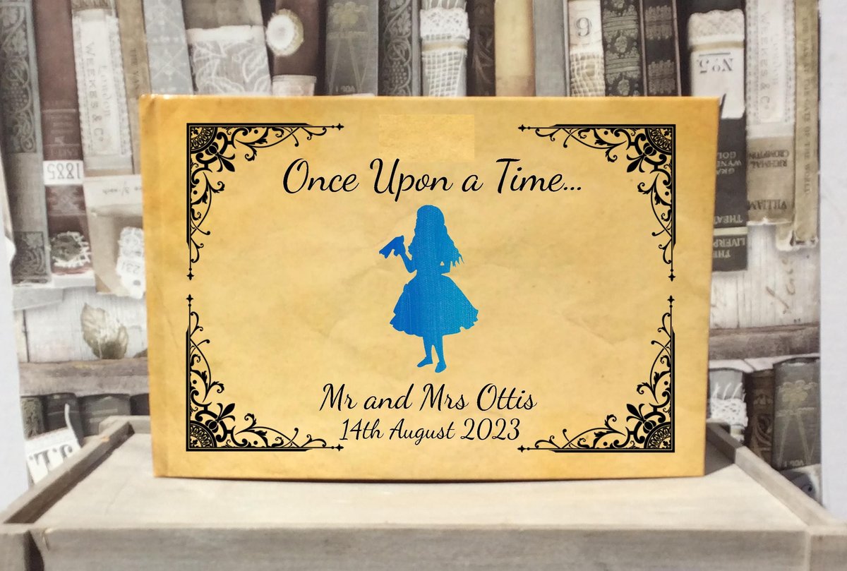 Alice in Wonderland Wedding Guestbook Tea Party Personalised Personalized Perfect for Wonderland and Fairytale Weddings Scrapbook Album
