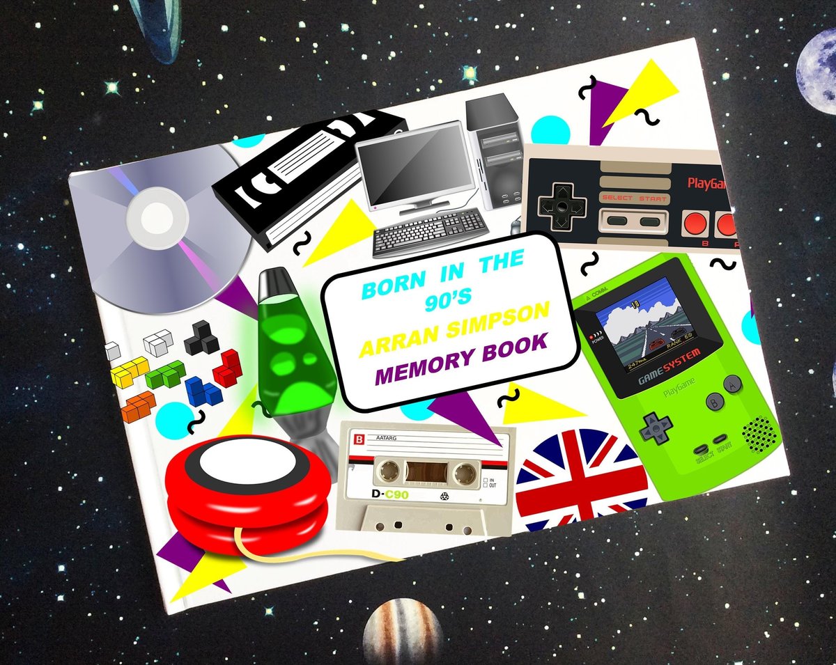 1990s Nineties Birthday Book Personalised Personalized Scrapbook,Notebook,Photo Album,Birthday,Memory Book,90's Gift,Mementos,Retro