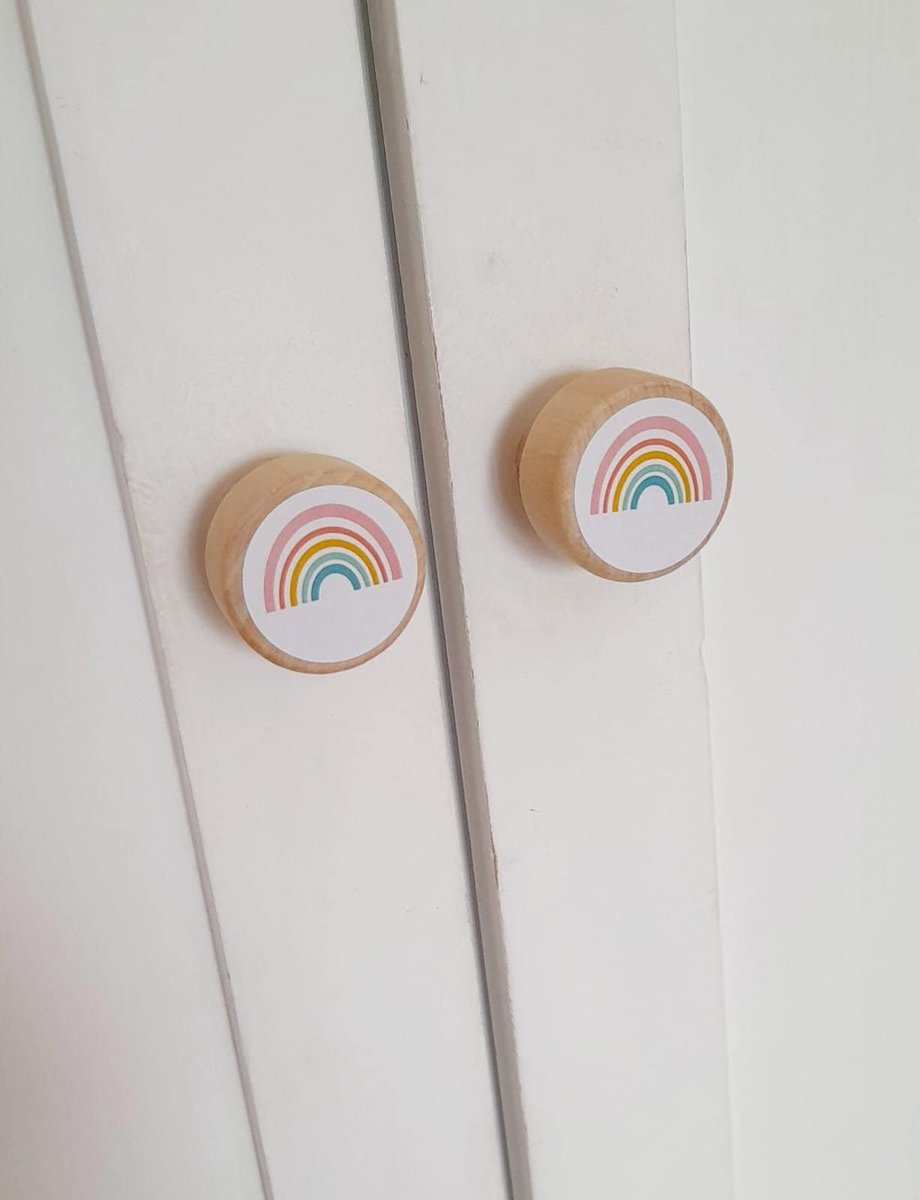Rainbow Wardrobe Handles Drawer Handles Knobs Perfect for Upcycling Wardrobe, Chest of Drawers, Door, Dolls House, Rainbow Bedroom, Nursery