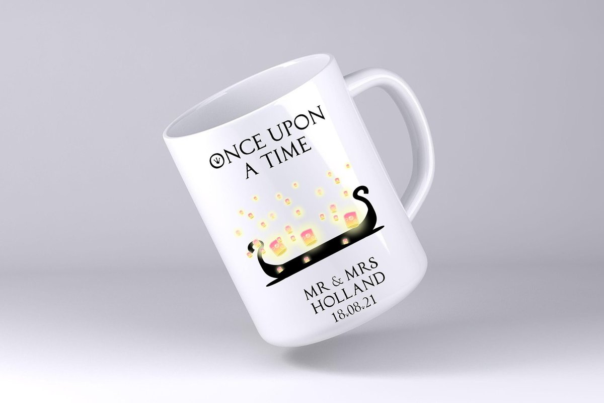 Rapunzel Boat Lanterns Wedding Mug Custom Personalised Personalized Name Mother's Day Mum's Kitchen Gift Mug Cup Coffee Tea Teacher Gift