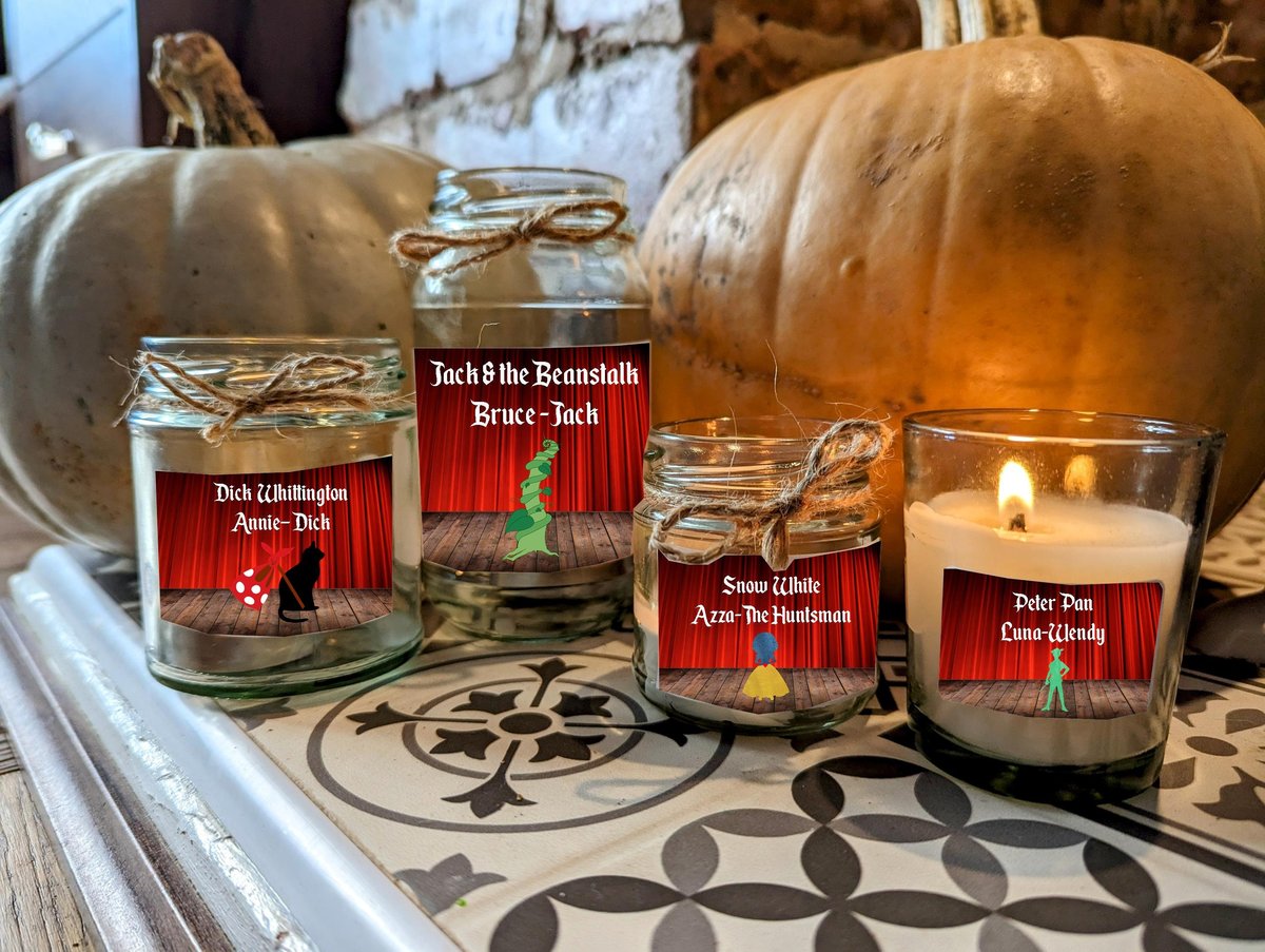 Pantomime Theatre Stage Candle Gift Present Favors Favours Custom Personalised Personalized Small, Medium, Large, Wax Fill Theatre Musicals
