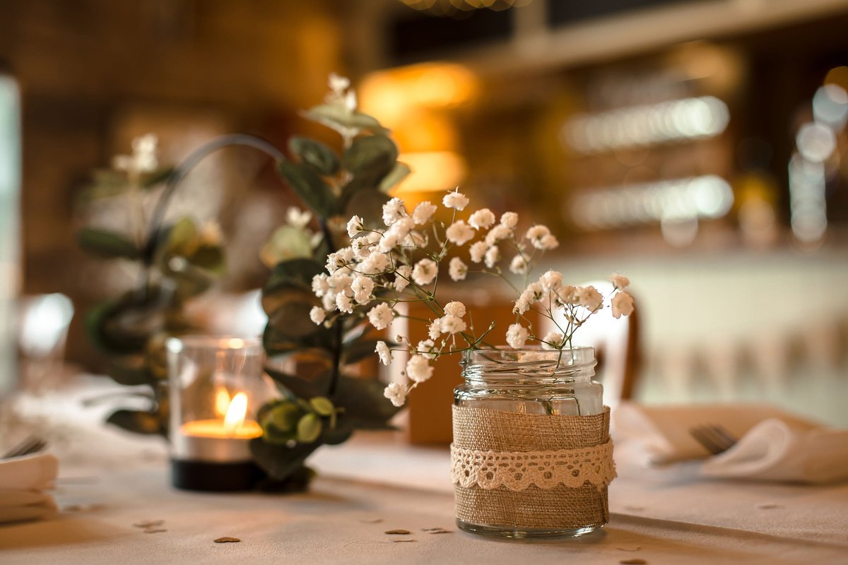 Wedding Jars Hessian Wrap Perfect for Flowers, Candles or Lights. Small, Medium & Large Jars Centrepiece Fairytale Rustic Boho Wedding