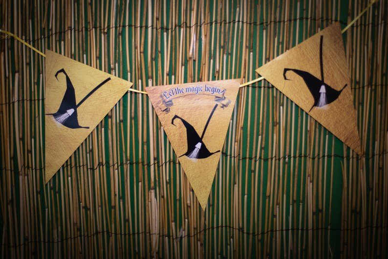 Wizard Wedding Bunting Perfect for Parties Weddings Birthdays Wizard Castle Medevil Themed Add Custom Personalisation Personalization