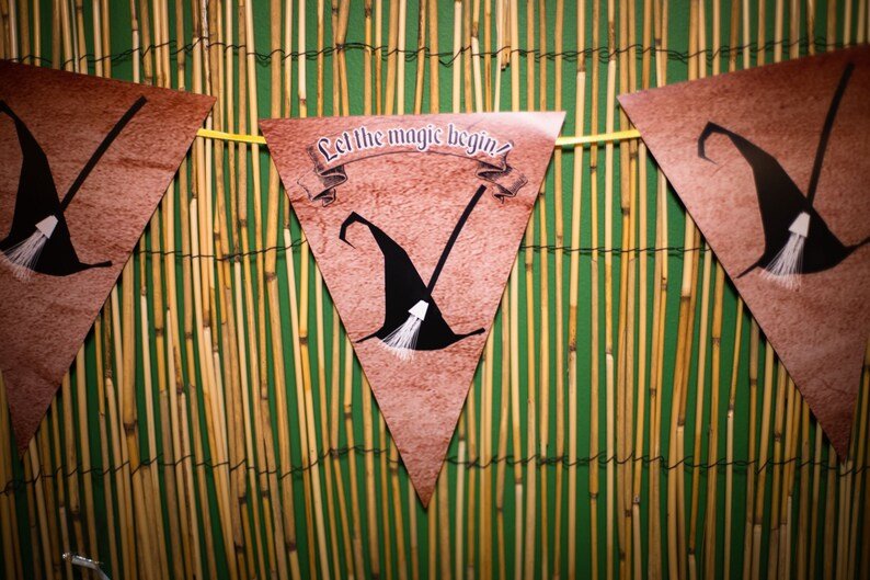Wizard Wedding Bunting Perfect for Parties Weddings Birthdays Wizard Castle Medevil Themed Add Custom Personalisation Personalization