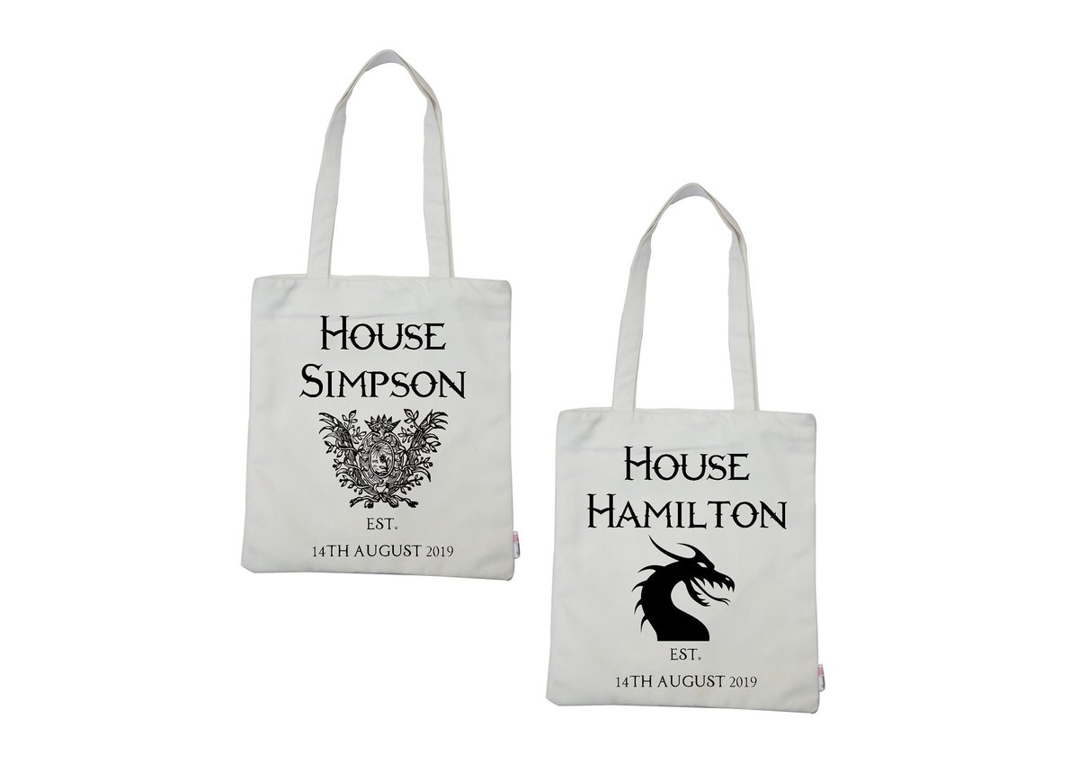 Coat of Arms Tote Bag Wedding Established Available with YOUR HOUSE Personalised Personalized Perfect For Castle Weddings Wife Bride Bag