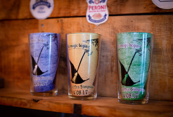 Wizard Beer Glasses Personalised perfect for wizard weddings, castle weddings, favours, thank you gifts, birthday, Christmas