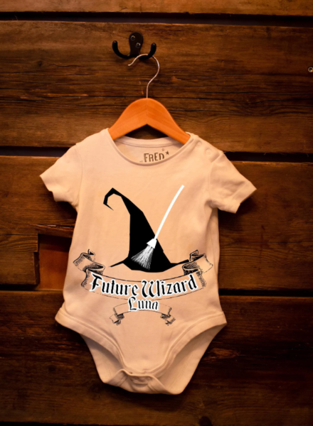 Wizard Baby Grow Custom Personalised Personalized Baby Wizard Clothes Newborn Childrens Baby Sleepsuit Custom Baby Future Wizard Custom