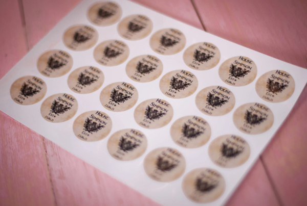 Coat of Arms Birthday Stickers For Party Bags and Gifts Personalised Personalized Labels Birthday Party Favors Favours Castles Medieval