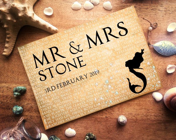 The Little Mermaid Storybook Wedding Guestbook Personalised Personalized Under The Sea Enchanted Mermaid Fairytale Weddings Scrapbook Album