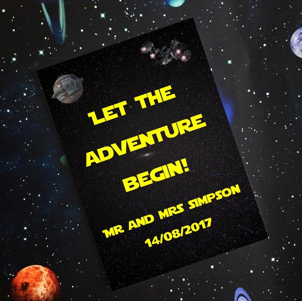 Space Adventure Wedding Guestbook Personalised Personalized Scrapbook,Notebook,Album,Perfect for SCI FI Comic Con Space Parties!