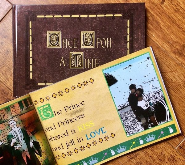 Once Upon a Time Personalised Personalized Book!Paper Anniversary,Fairytale Wedding Guestbook,Engagement,Birthday!Custom Story & Images