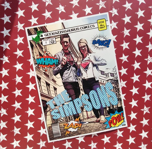 Personalised Comic Book PDF Print Superhero Personalised Personalized!Anniversary, Wedding, Birthday, Engagement,Proposal Gift, Comic Con