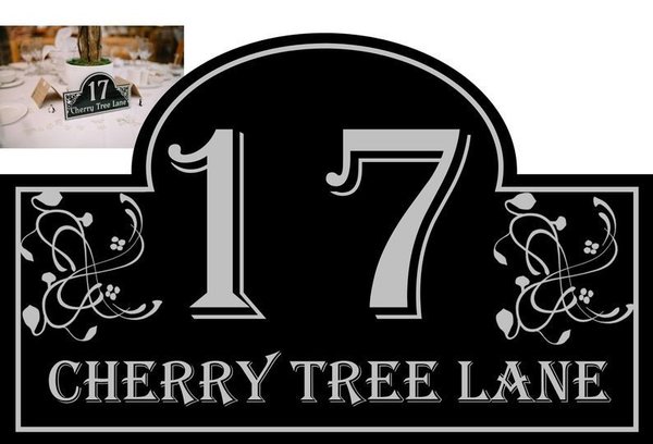 Wedding Centrepiece Black Signage 17 Cherry Tree Lane Street Name Black Plaque Personalised Wedding Sign DIGITAL DOWNLOAD