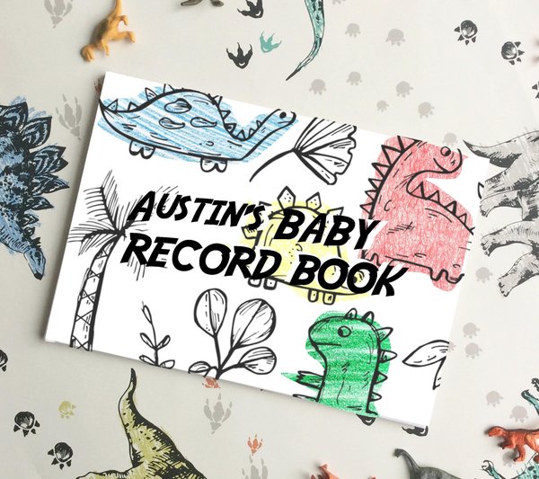 Baby Record Book Dinosaur Personalised Personalized Gift Perfect For Baby Dino Babies,Baby Shower Gift,Memory Book,Dinosaur Baby Book