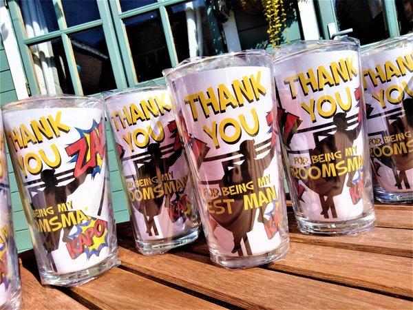 Comic Style Personalised Beer Glass Perfect gifts for weddings, birthdays, wedding party presents, personalized personalised gifts, barware
